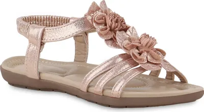 Produktbild von VAN HILL Damen Riemchensandalen Sandalen Bequeme Blumen Schuhe 841651, Farbe: Rose Gold, Größe: 38