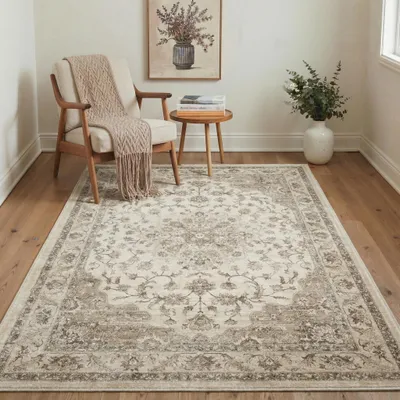 Waschbarer Vintage-Teppich 160x230 cm, braun, Anti-Rutsch