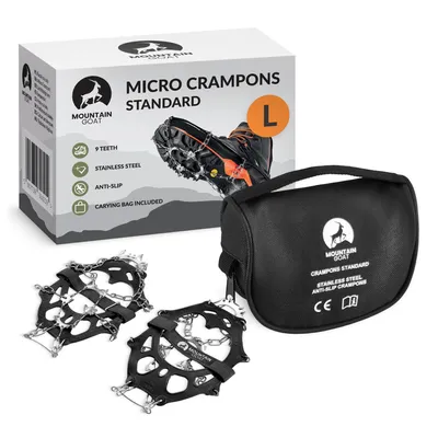 Produktbild von MOUNTAIN GOAT Steigeisen Crampons Standard, 9 Edelstahl-Zähne, Schuhspikes, (41-43) L