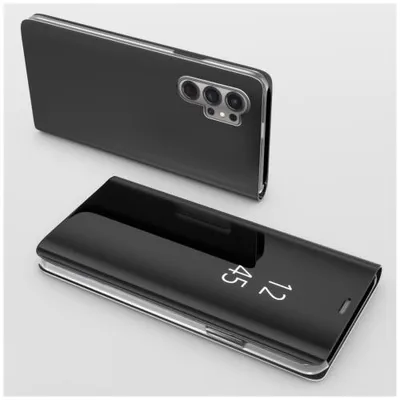 Produktbild von Mirror Flip-Case für Samsung Galaxy - Farbe: Schwarz - Modellkompatibilität: Für Samsung Galaxy S24 Ultra
