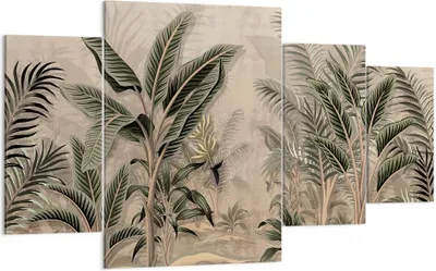 Produktbild von Bild auf Leinwand - Leinwandbild - 4 Teile - Wald Blatt Baum - 160x90cm - Wand Bild - Wanddeko - Wandbilder - Leinwanddruck - Bilder - Wanddekoration - Leinwand bilder - Wandbild - DL160x90-5101