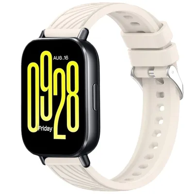 Obrázek produktu pro Pro Xiaomi Redmi Watch 5 Active Stripe Structure 22mm Silicone Design Náhradní řemínek Beige