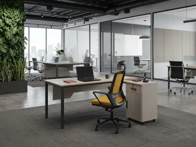 Image de Meuble de bureau mobile, design moderne, avec tiroirs, roulettes et compartiment de rangement pour documents