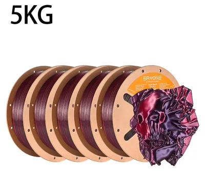 Obrázok produktu pre Silk PLA – vlákno pre 3D tlač – vysoká rýchlosť 500 mm/s – priemer 1,75 mm ±0,03 mm – dvojfarebné vlákno s efektom hodvihu – cievka 5 kg – čierna a červená