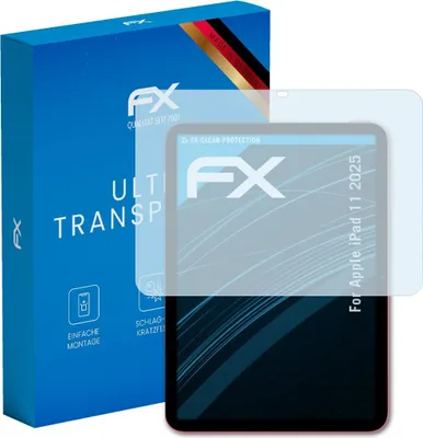 Produktbild von atFoliX FX-Clear 2x Schutzfolie kompatibel mit Apple iPad 11 (2025) Displayschutzfolie