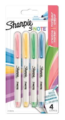 Zdjęcie produktu dla Sharpie Kreativ-Marker S-Note Keilspitze 4er Blister