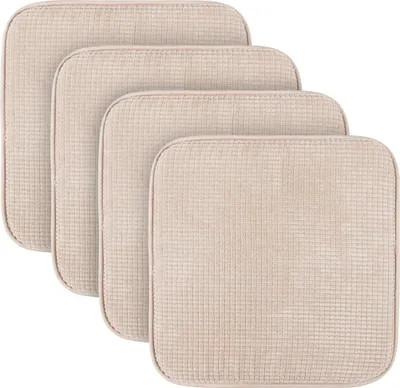 Immagine prodotto di Cuscino di seduta ( confezione da 4 ) cuscino per sedia con lato inferiore antiscivolo 38cm x 38cm -  Oeko-Tex - cuscino di seduta uni, cuscino di sedia cuscino di sedia