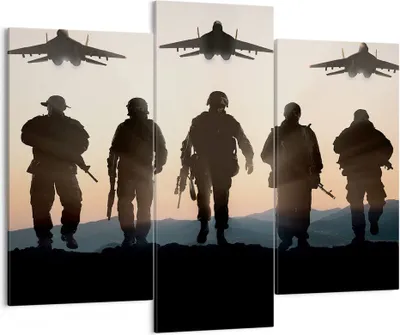 Produktbild von Bild auf Leinwand - Leinwandbild - Armee Militaria - 130x100cm - Wand Bild - Wanddeko - Wandbilder - Leinwanddruck - Bilder - Kunstdruck - Wanddekoration - Leinwand bilder - Wandkunst - CB130x100-3436