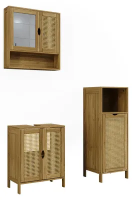 Produktbild von Badmöbel-Set Vicco Liora Bambus 3 Teile, Model 52038