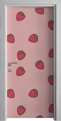 Produktbild von Tür Selbstklebende 90x210 cm Türfolie Türtapete Klebefolie - Erdbeere