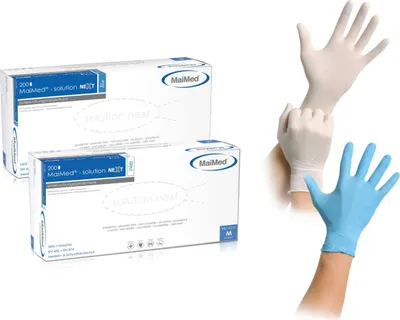 Produktbild von MAIMED solution next Nitril PF unsteril blau Gr. S 1 Pack = 200 stk. Nitrilhandschuhe Einweghandschuhe