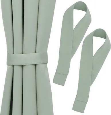 Produktbild von Blumtal Raffhalter für Vorhänge 2er-Set Grün - Vorhang Raffhalter 72x5 cm - waschbare Gardinenhalter blickdicht