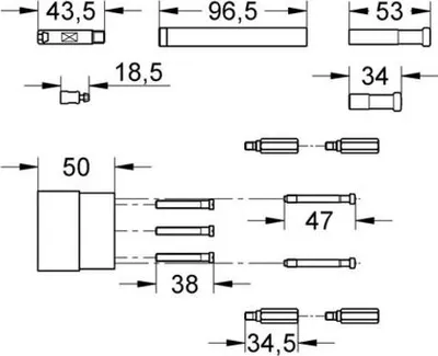 Produktbild von Grohe Verlängerungsset DN15 50 mm für Brause-/Wannenbatterie chrom - 46343000