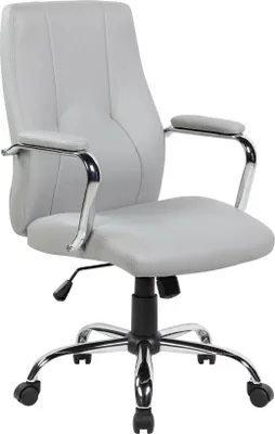 Produktbild von Bürostuhl Hobart, Chefsessel mit Armlehnen, Ergonomischer Bürostuhl, 64x58h101/111 cm, Grau