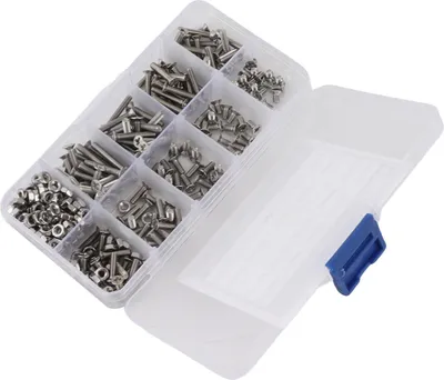 Produktbild von 340-teiliges Sortiment an M3-Edelstahl-Kreuzschlitz-Flachkopf-Senkschrauben