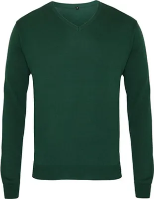 Produktbild von Premier Workwear PR694 | Herren V-Neck Knitted Sweater / ® Standard 100 - Farbe: Bottle - Größe: 4XL
