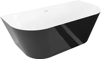 Immagine prodotto di Mexen Oval Slim vasca da bagno indipendente da parete 170 x 80 cm, bianca/nera, troppopieno bianco - 52661708075-20