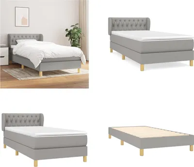 Obrázek produktu pro vidaXL Boxspring postel s matrací světle šedá 90x190 cm látka - Boxspring postel - Boxspringbetten - Bett - Schlafzimmermöbel