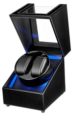 Produktbild von Uhrenbeweger für 2 Automatikuhren mit 5 Modi,LED-Licht,USB-C,Schwarz