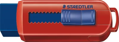 Produktbild von Radierer Kunststoff 26x22x86mm mit Schiebehülle sortiert Packung mit 12 Stück