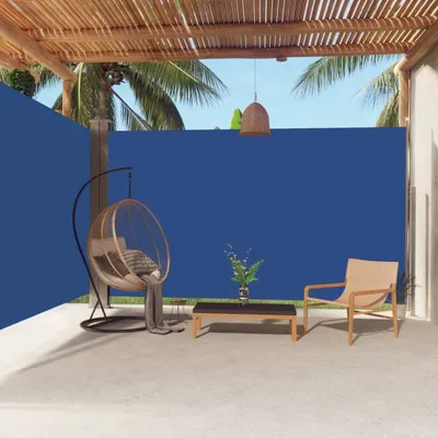 Image de Store latéral extensible bleu 220x600 cm