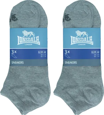 Produktbild von Lonsdale 6 Paar Socken Sneaker Knöchelhöhe Baumwolle Melange Grau35-38