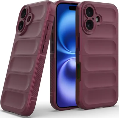 Produktbild von Handyhülle für iPhone 16 Weich TPU Silikon Stossfest Anti-rutsch Hülle bordeaux