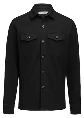 Produktbild von James Harvest - "Hicksville" Hemdjacke für Herren, Waffelstrick ET924 (S) (Schwarz)