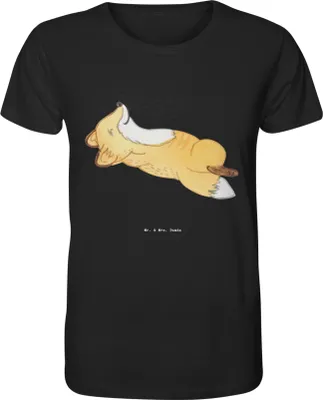 Produktbild von Mr. & Mrs. Panda Tshirt Fuchs Crunches Größe S - Schwarz - Geschenk, Bauchpressen, T-Shirt, Herren, Fitness, Herren-T-Shirt, shirt, Fitnessstudio, mit Spruch