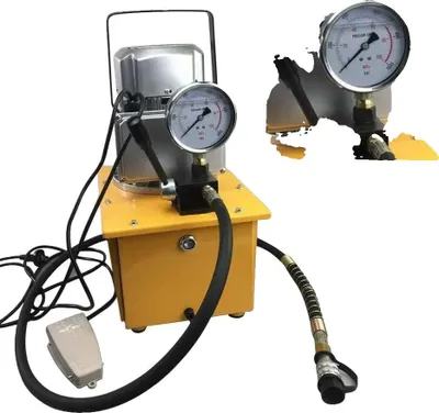 Obrázek produktu pro Hydraulické čerpadlo, ocelová konstrukce, vysokotlaký výstup, žlutá barva