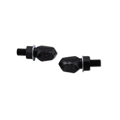 Produktbild von SHIN YO Tiny LED Indicator Gehäuse Schwarz / Linse Rauchgrau (Paar), Vorn & Hinten