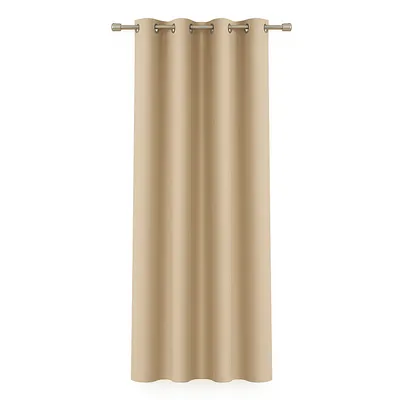 Produktbild von Gardine Beige 140x145 cm mit Ösen – blickdichter Vorhang aus Microsatin (100% Polyester), lichtdurchlässig, pflegeleicht & formstabil