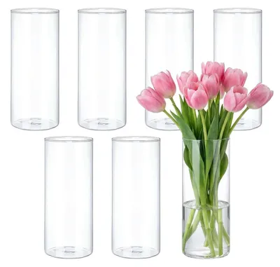 Produktbild von Set aus 7 zylindrischen Glasvasen