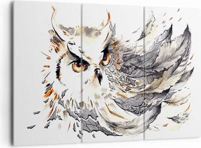 Produktbild von Bild auf Leinwand - Leinwandbild - Owl Federn Weisheit Natur - 165x110cm - Wand Bild - Wanddeko - Leinwanddruck - Bilder - Kunstdruck - Wanddekoration - Leinwand bilder - Wandkunst - CE165x110-3016