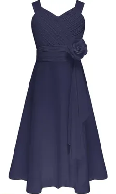Zdjęcie produktu dla Letnie marzenie: Elegancka szyfonowa sukienka dziewczęca bez rękawów (rozmiar 116 cm) na plażę i uroczyste okazje!