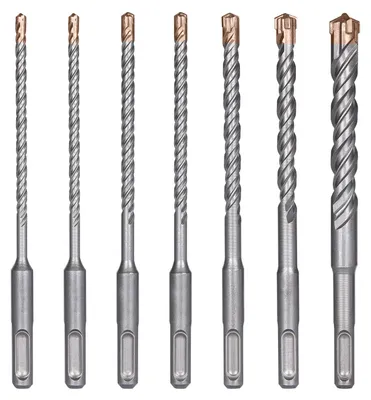 Imagen del producto de Juego de brocas para hormigón SDS Plus, de 7 piezas, de 4 a 12 mm, para piedra y hormigón