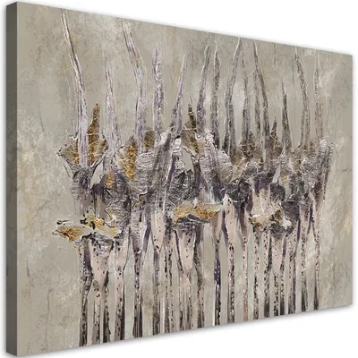 Produktbild von Leinwandbild pflanzen blumen stricken 60x40 cm Feeby braun wandbild bereit zum aufhängen