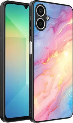 Produktbild von Smartphonica Telefon Fall geeignet für Samsung Galaxy A06 mit Regenbogen Glitter Marble Print - TPU Backcover Fall Regenbogen Glitter Marble Design