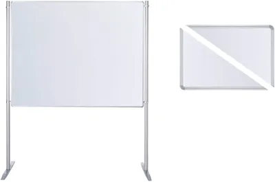 Produktbild von Stellwand-Set Grundelelment Stabfuß beidseitig Emaille B1800xH1200mm weiß