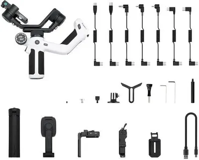 Immagine prodotto di Stabilizzatore per smartphone a 3 assi portatile, bianco/nero