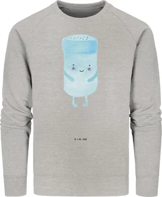 Produktbild von Mr. & Mrs. Panda Baumwoll Pullover Beste Freunde Salz Größe L - Heather Grey - Geschenk, Fehlende Keywords, Lustige Sprüche, Sweatshirt, Sweater, Pulli