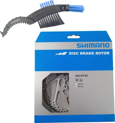 Obrázok produktu pre Brzdový kotúč Shimano SM-RT56 180 mm v striebornej farbe vrátane kefky na reťaz maxxi4you