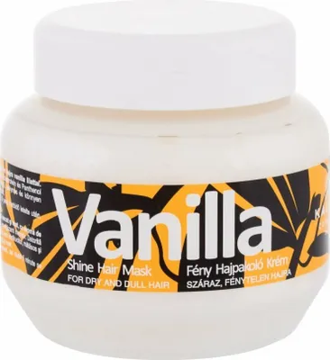Zdjęcie produktu dla Kallos Vanilla Shine Hair Mask 275ml, 275 ml, Kobiety, Włosy suche, Ciemne włosy, Odżywiający, Odżywiający, Świecący, Pantenol, Słoiczek