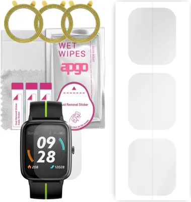 Produktbild von apgo 3 Stück Schutzfolie, klar, kompatibel mit Ulefone Watch GPS Smartwatch, Hydrogel Displayschutzfolie mit Positionierhilfe, Displayfolie, robust und kratzfest