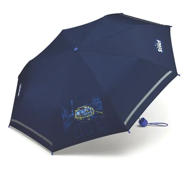Produktbild von Scout Kinder Regenschirm mit Reflektionsstreifen leicht Police Car Polizei Auto