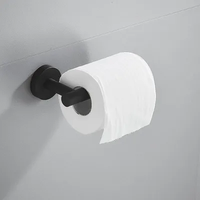 Produktbild von Toilettenpapierhalter ohne Bohren, Toilettenpapierhalter Schwarz, Edelstahl, Toilettenrollenhalter selbstklebend für Badezimmer - 1 Stück