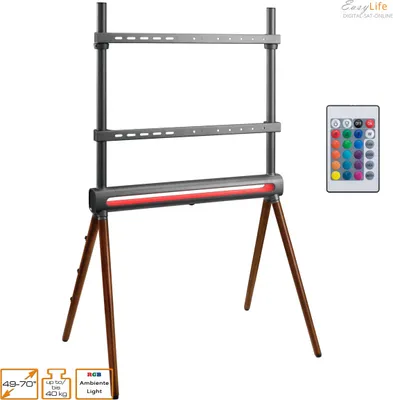 Immagine prodotto di EasyLife - Design STAFFELEI Supporto TV a 4 gambe con illuminazione ambientale a LED fino a 70'' pollici e 40 kg di TV / monitor