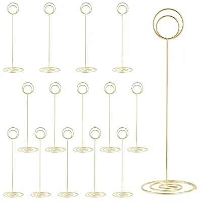 Imagen del producto de 15 Soportes para números de mesa en dorado para eventos y celebraciones