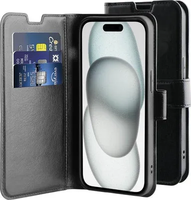 Produktbild von BeHello BEHWAL00329, Geldbörsenhülle, Apple, iPhone 15, 15,5 cm (6.1"), Schwarz