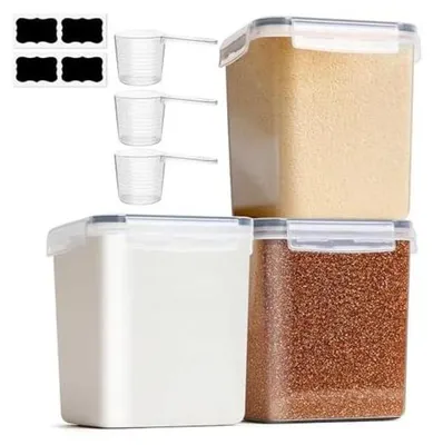 Produktbild von ComSaf Mehl Aufbewahrung 2.5L 3Pcs Vorratsdosen mit Deckel luftdicht, für Mehl Reis Müsl Mandelmehl Lebensmittel Küche